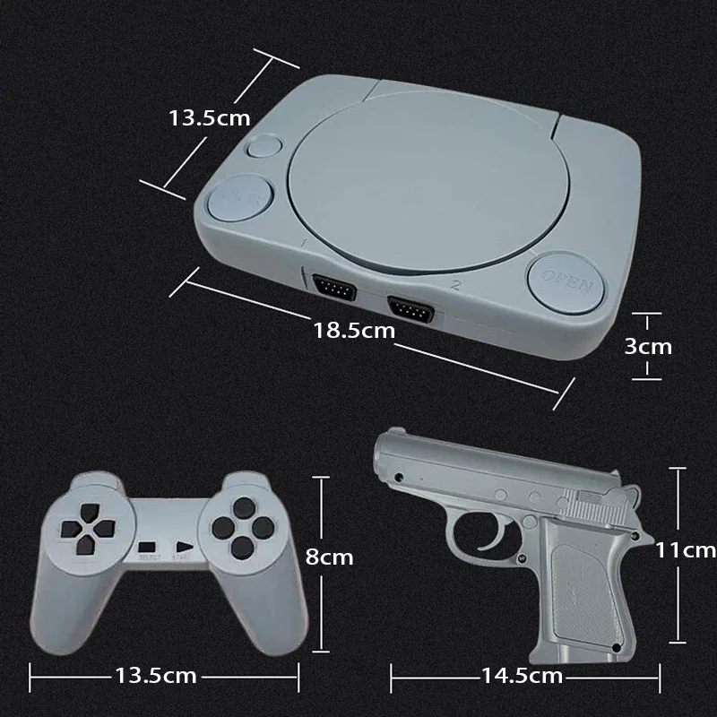 Мини ретро игровая консоль расширенная для игр 2 геймпада + 1 игровой пистолет 22 500