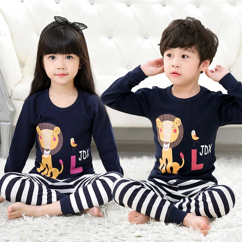 Детская одежда; осенние детские пижамные комплекты; одежда для сна с героями мультфильмов для маленьких мальчиков и девочек; зимний хлопковый комплект одежды; пижамы для малышей