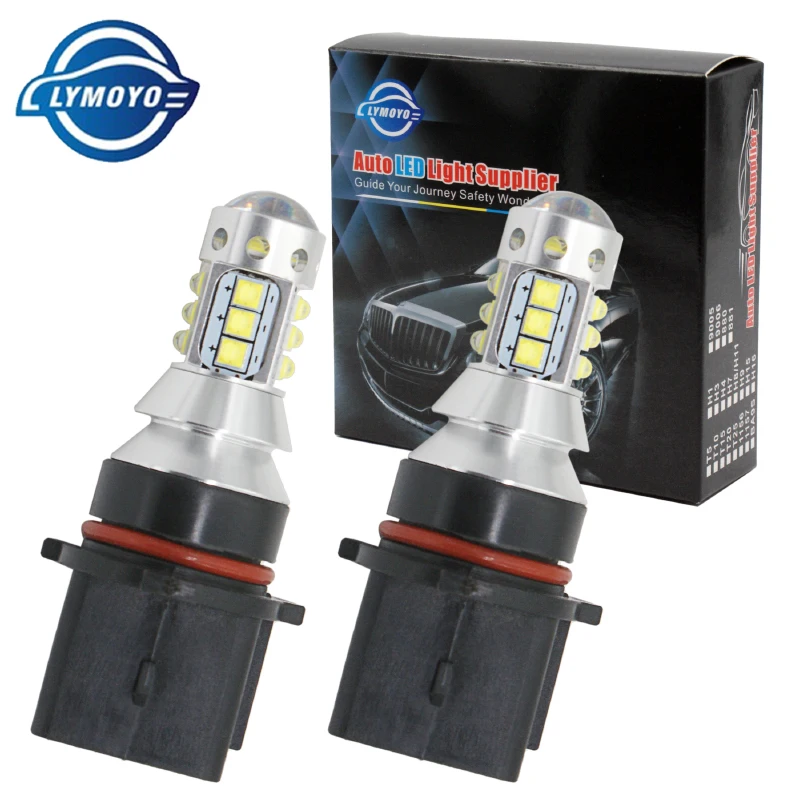 

LYMOYO 2pcs car led P13W PSX26W 80W With CREE Chips 16led Auto Fog Light Bulbs Tail Driving Light Car DRL 12V light source white