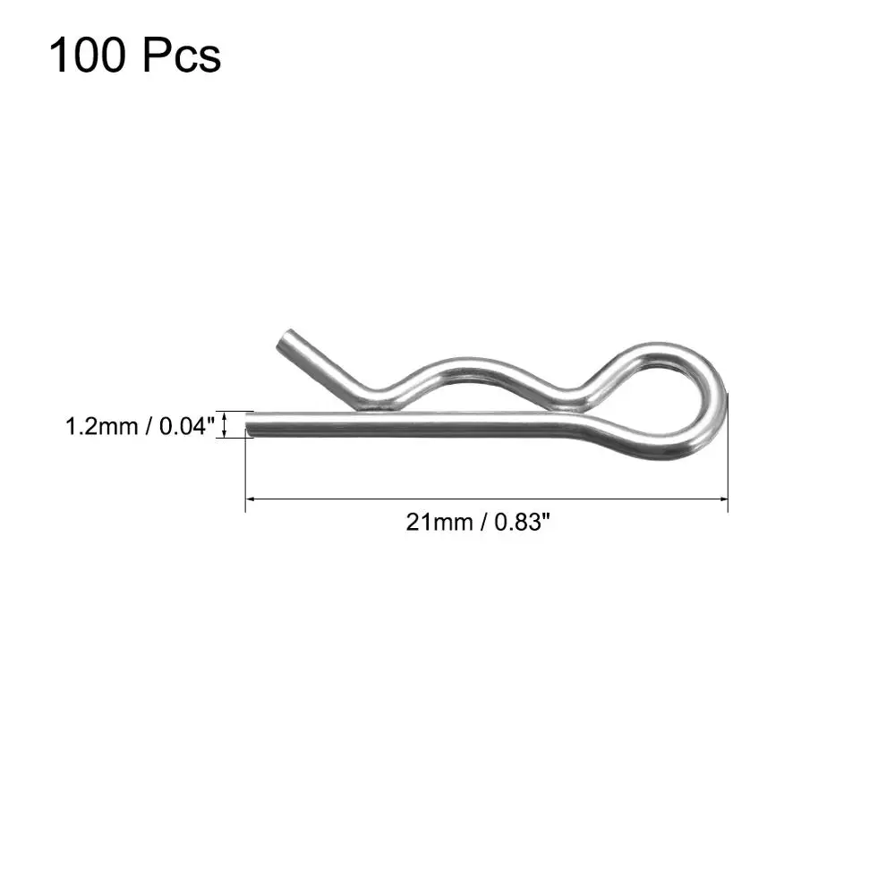 Uxcell 50 шт./100 шт. карбоновая сталь R Образный Пружинный Штифт зажим 1,2 мм 1,6 мм 1,8 мм 2 мм Диаметр крепежа оборудование для ремонт машин