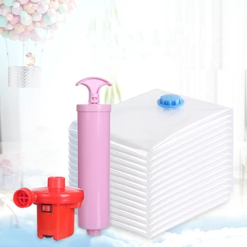 

3Pcs Home Vacuum Bag For Clothes Storage Bag With Valve Transparent Border Foldable Compressed Organizer Space Travel Bag