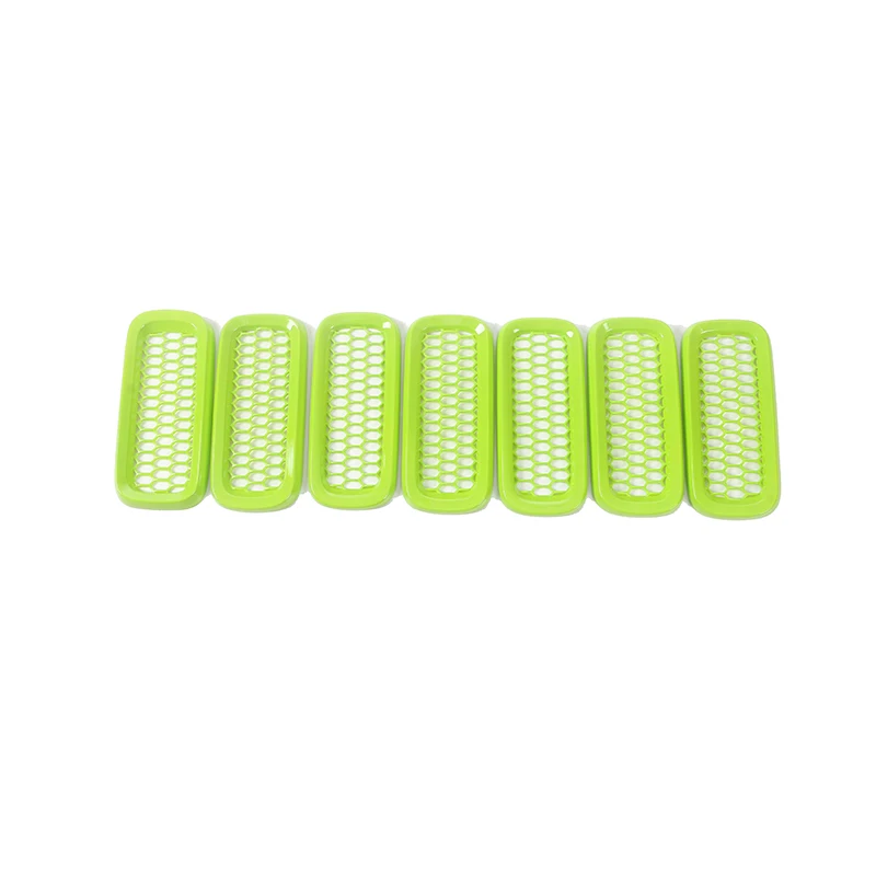 

Front Grill Vent Hole Frame Trim Cover Ring With Net For Jeep Renagade 2015-2016 Orange Red Yellow Blue Bright Reseda 7 Pcs/Set