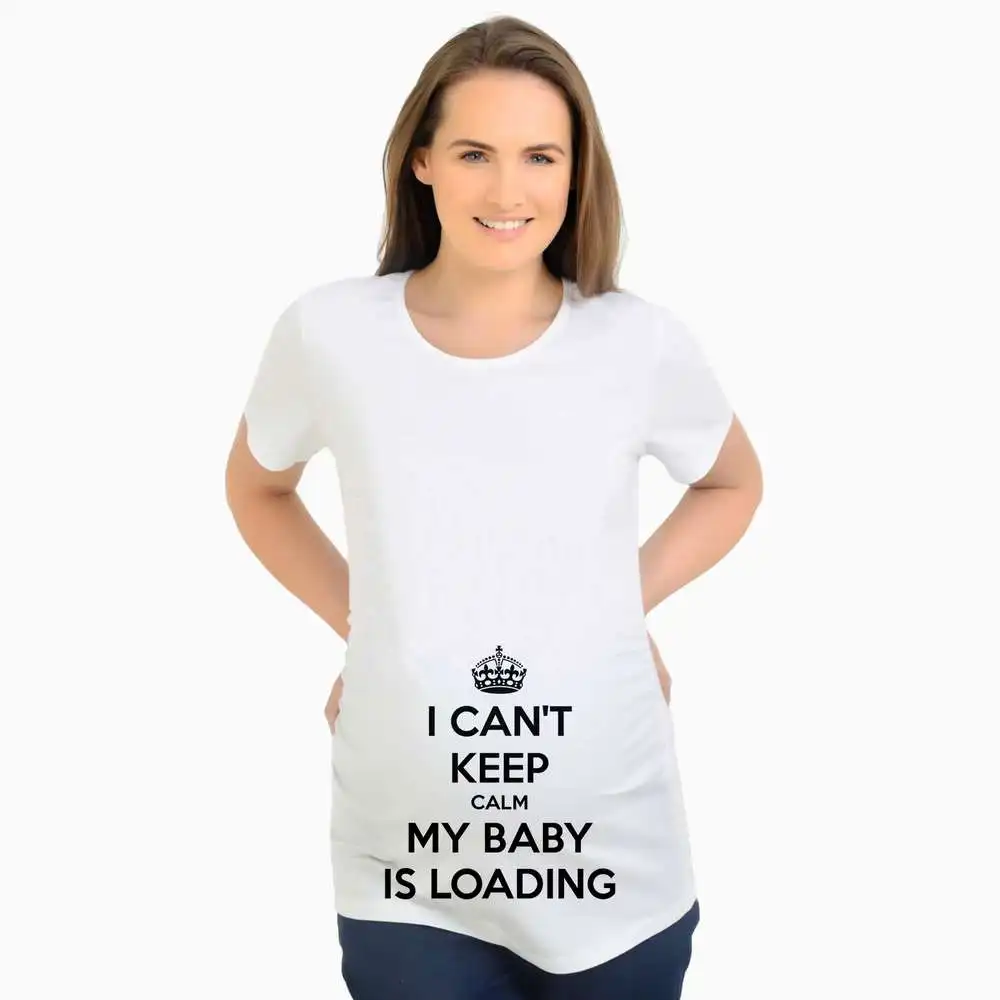 Средства ухода за кожей для будущих мам одежда футболка с короткими рукавами модные топы с надписями Baby loading беременных футболка одежда для