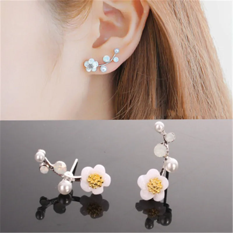 

M MISM Imitation Pearl Floral Simple Earrings For Women Gold Fashion Jewelry Earring Female Elegant Eardrop Exquisite Brincos