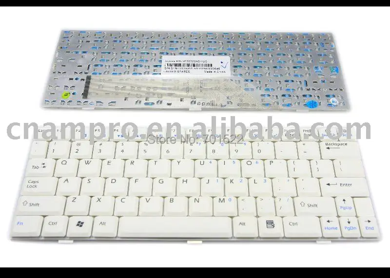 Ноутбук клавиатуры для MSI Wind U100 белая версия США-V022322AS1 нам