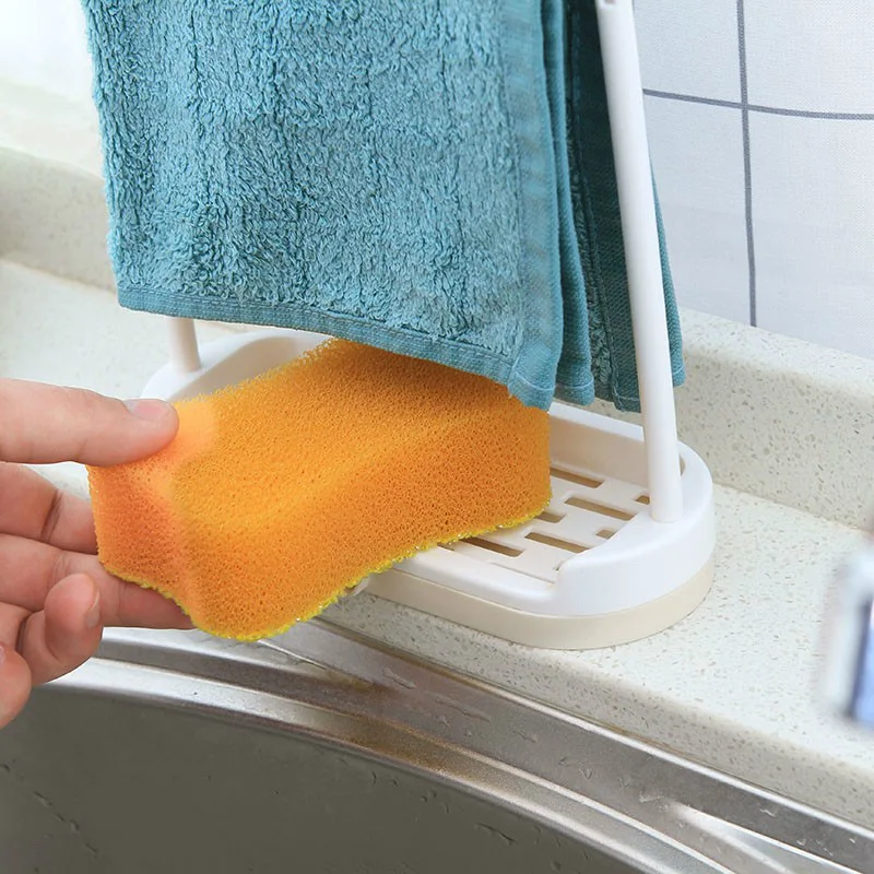 Cloth Hanger Drainer Sink Scourer Rack Holder Soap Dish Cutlery Bathroom Kitchen 2 Colors