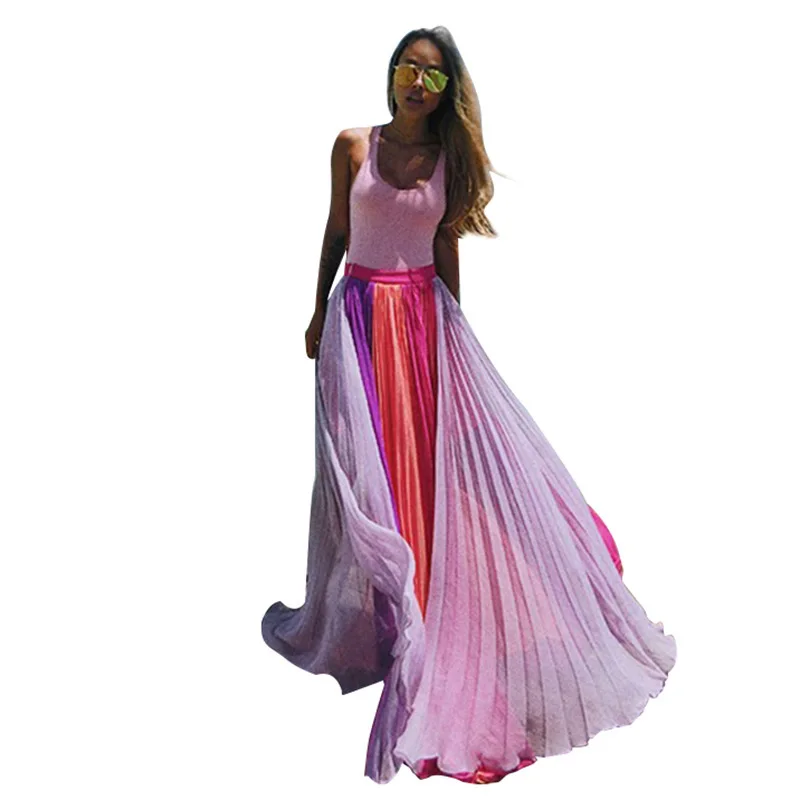 Купальный костюм для женщин пляжные платья платье туника парео Купальники может женская одежда лето фиолетовый белый розовый сплайсированные длина
