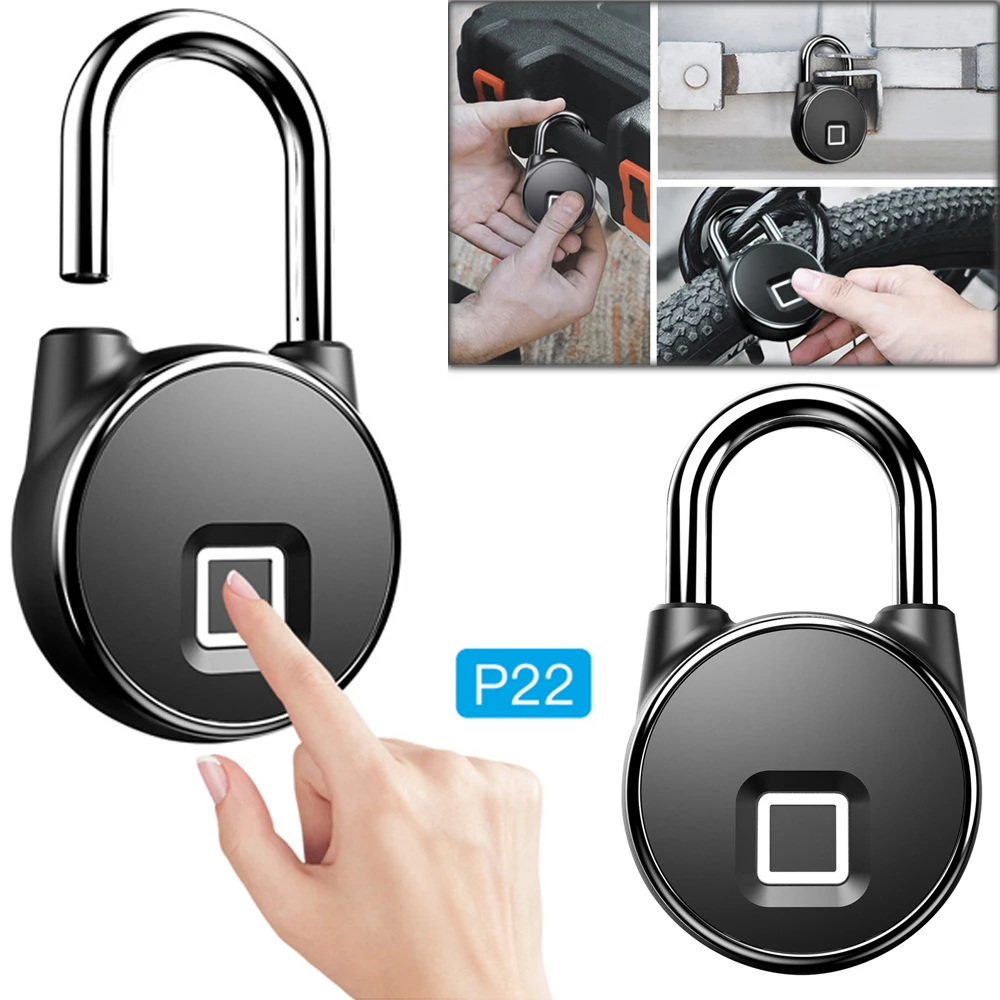 

Smart Fingerprint Padlock Keyless Door Lock Waterproof USB Charge Anti-theft