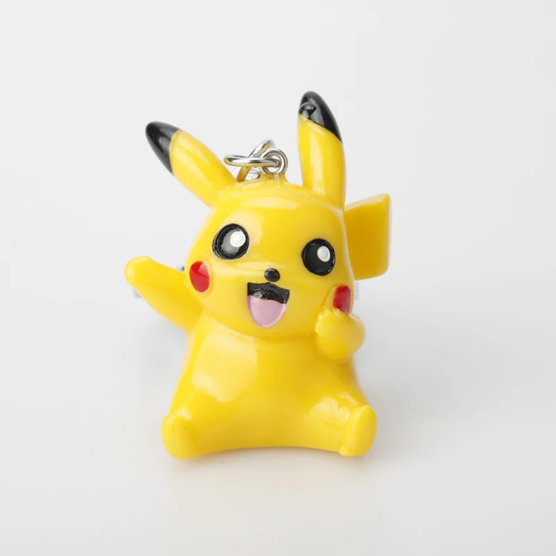 

3D Cute Animal Pocket Monsters Pikachu Keychain PVC Resin Anime Cartoon Action Figures Toy Car Key Holder for Kids Brithday Gift