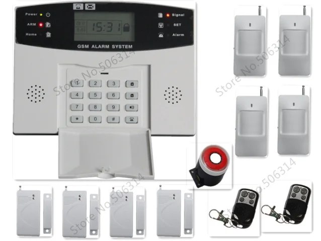 LCD display GSM wireless home security alarm system ...