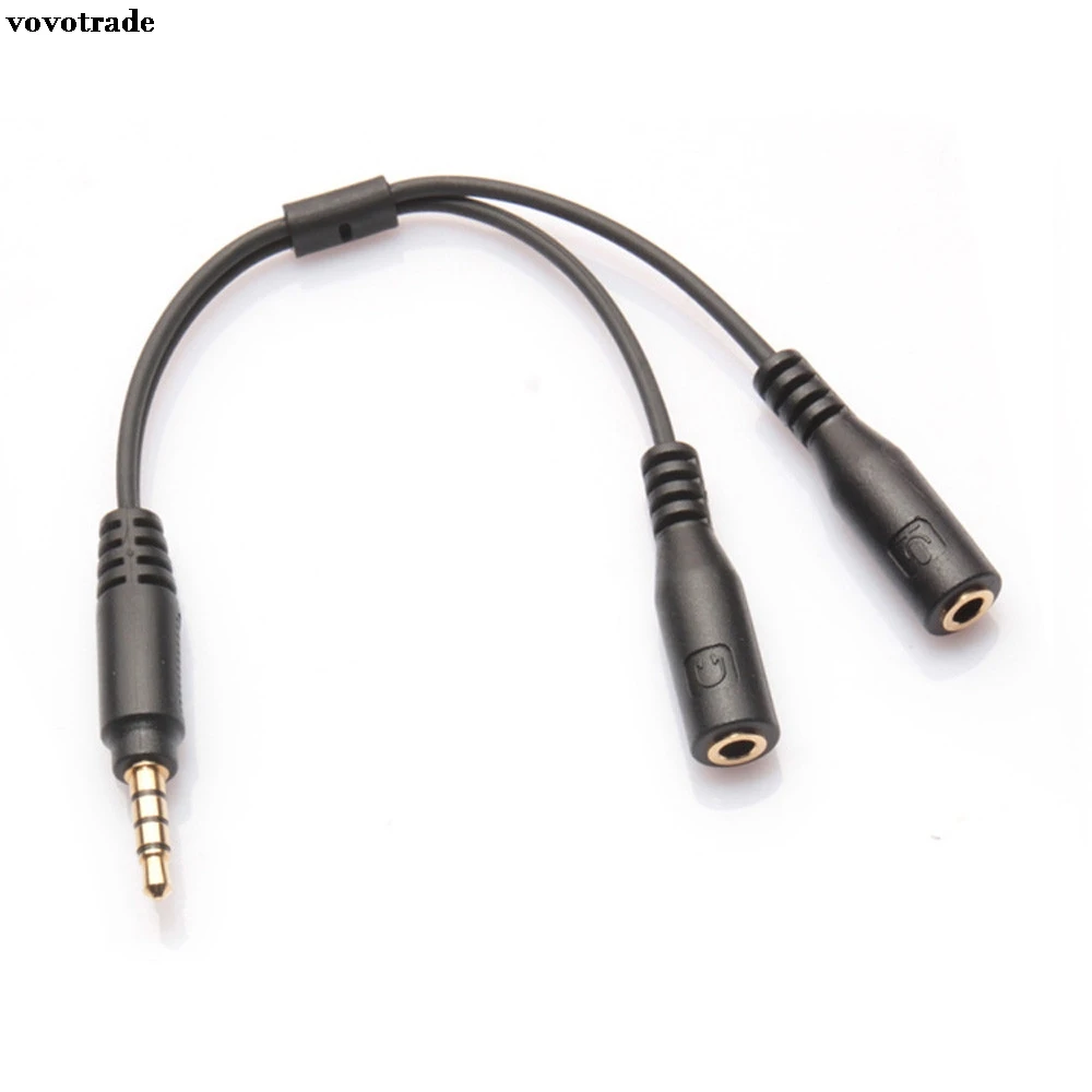 

vovotrade 3.5mm Stereo Audio Male to 2 Female Headset Mic Y Splitter Cable Adapter FOR Smartphone Cellphone Phones Drop Shipping