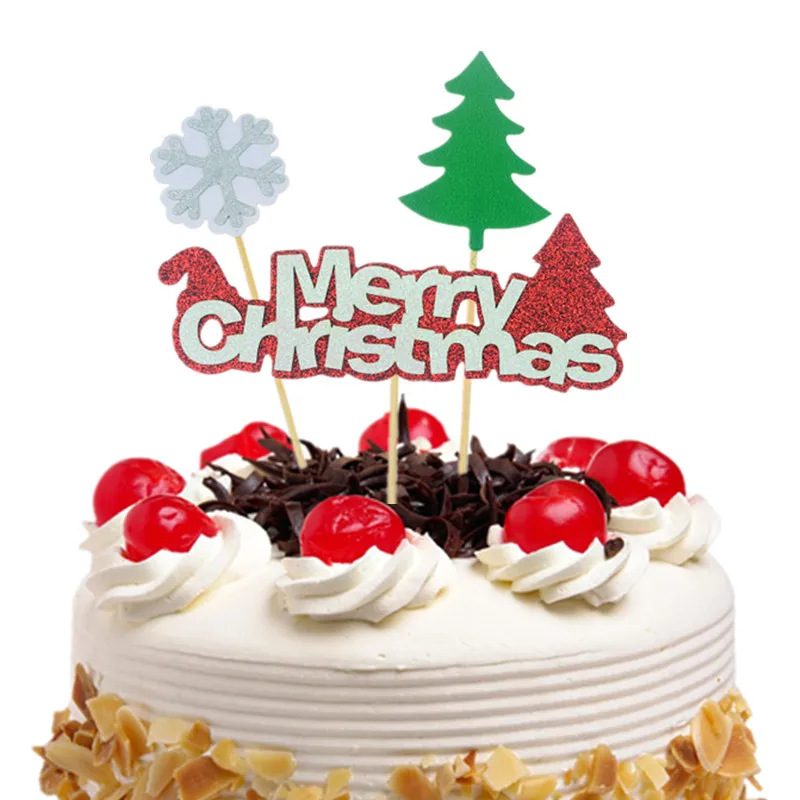Топпер для торта флаги с надписью &quotMerry Christmas&quot &quotСнежинка&quot &quotдетский день