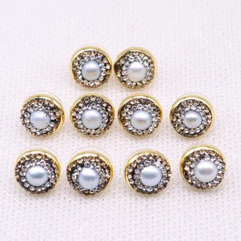 

Tiny pearls with gold metal stud earrings pave rhinestone stud earrings wholesale tiny jewelry gift fashion for earrings3942