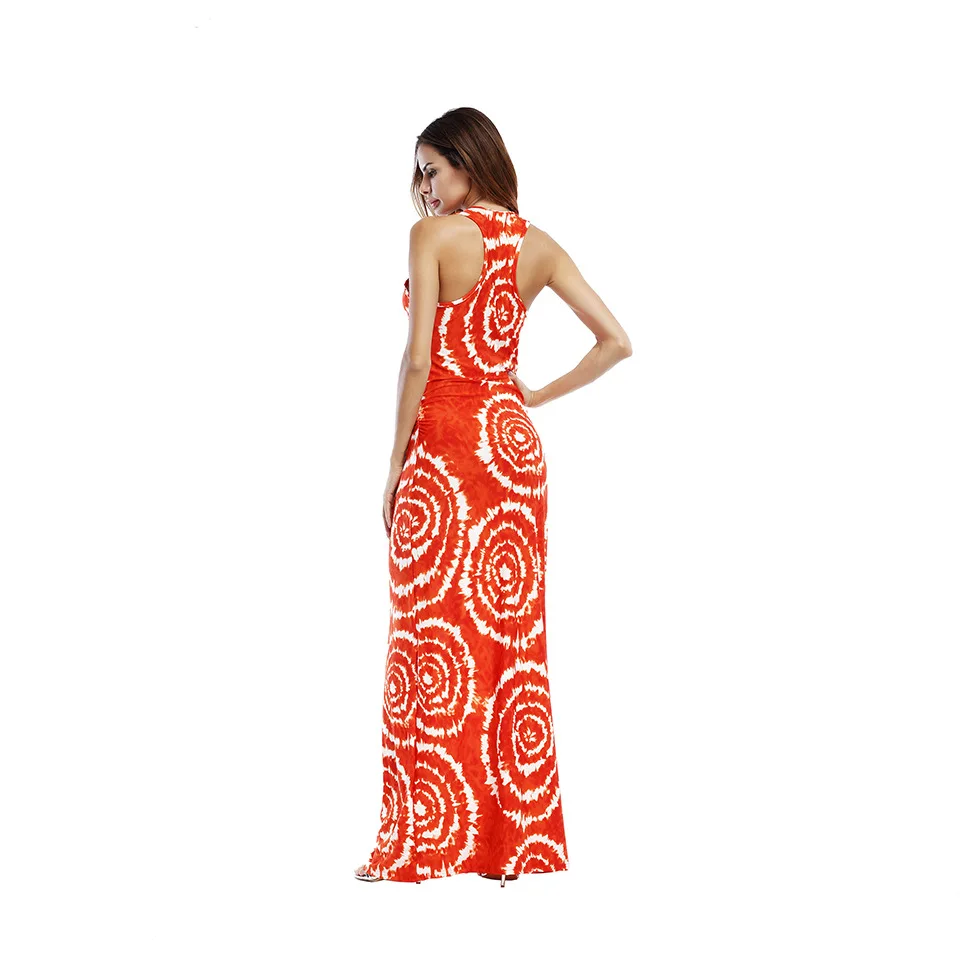 Long Dress Flower Print Strap Off Shoulder Belt Side Split Backless 2018 Summer New Hippie Sexy Maxi Dresses