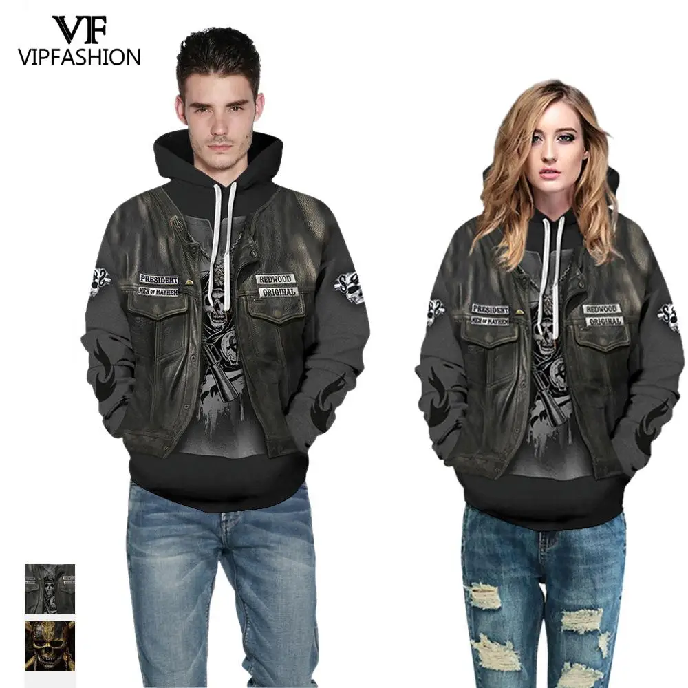 

VIP Fashion 2019 Latest Products Fashion Man Hoodies 3d Printed Halloween Skull Bone Pattern Design Autumn Couple Sweatshirt