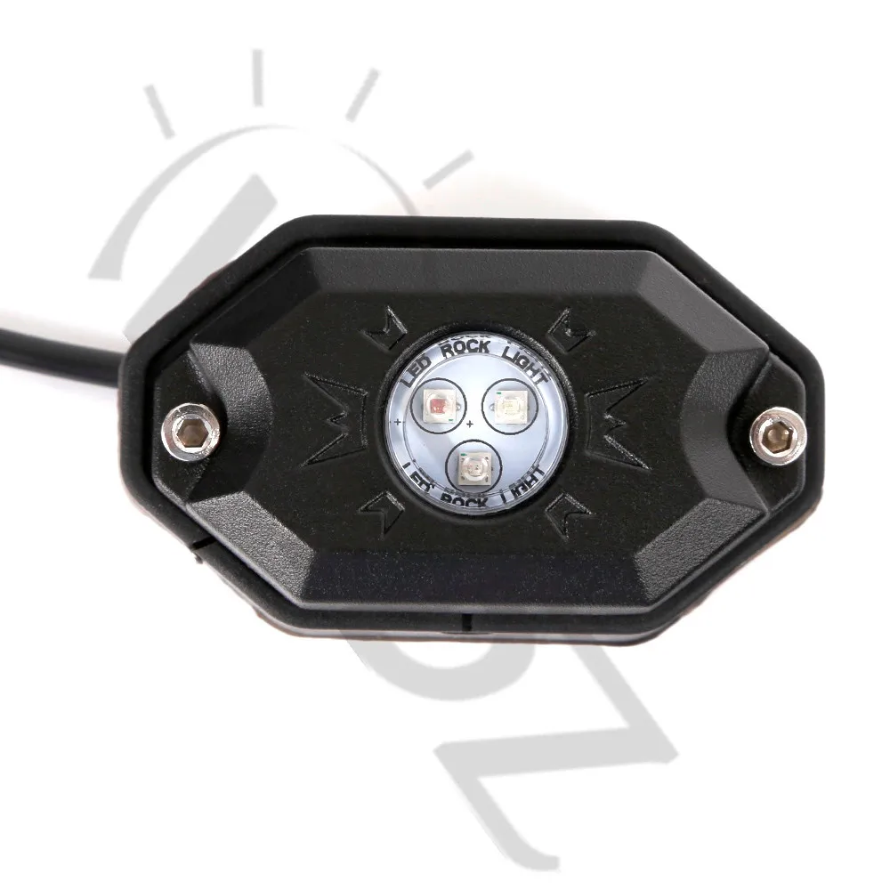 Set of 8x Pod RGB LED Rock Lights Wireless Bluetooth Music Flashing Multi Color (2)