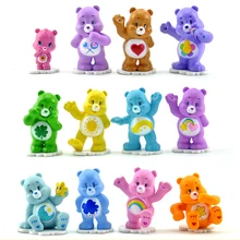 12 Pcs/lot Anime Care Bears Mini PVC Action Figures Toys 4-5cm Collectible Colorful Bears Model Dolls For Kids Toy Gift