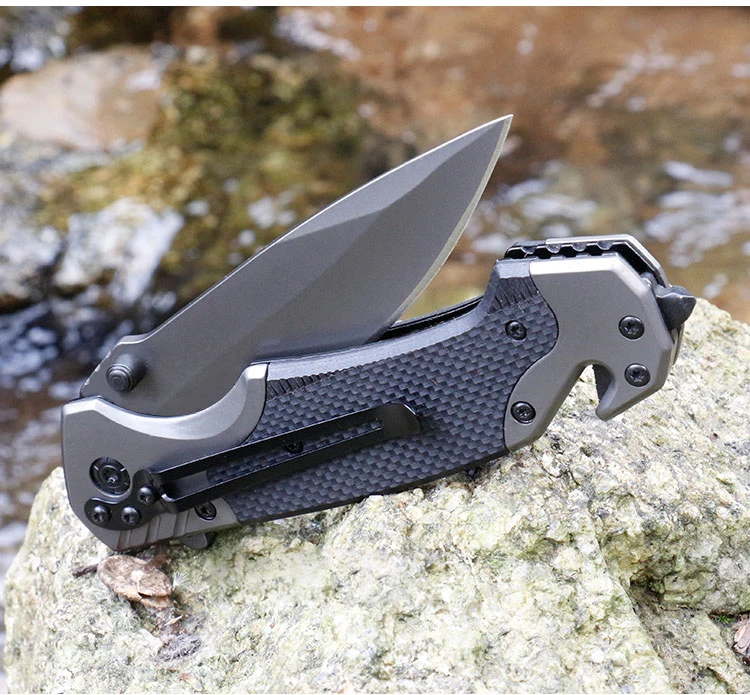 

High-quality Tactical Folding fishing hunts Pocket Knife Titanium Coating Stainless Steel Blade Outdoor EDC Knives Huntsman