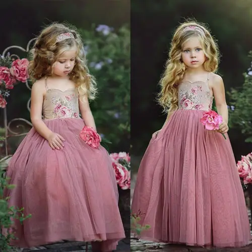 Princess Kids Baby Flower Girls Dress Fashion Baby Girl Cute Sleeveless Floral Dress Gown Formal Sundress Baby Clothing