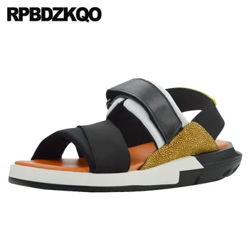 

size 45 rhinestone high quality roman genuine leather native shoes plus nice elastic large summer sport men gladiator sandals