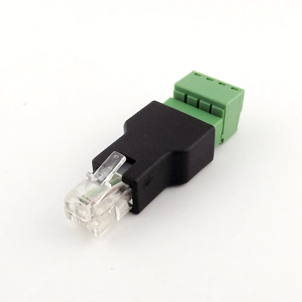

1pcs Ethernet RJ11 6P4C Male to Screw Terminal 4 Pin Splitter CCTV Adapter Connector