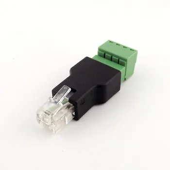 

1pcs Ethernet RJ11 6P4C Male to Screw Terminal 4 Pin Splitter CCTV Adapter Connector