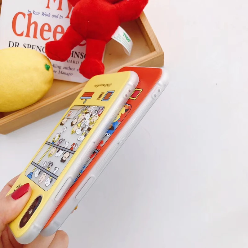 Cute Anime Sesame Street Cookie Elmo Doll Machine Cartoon Animal Dog soft phone case for iphone 6 6s 7 8 plus 7plus X cover