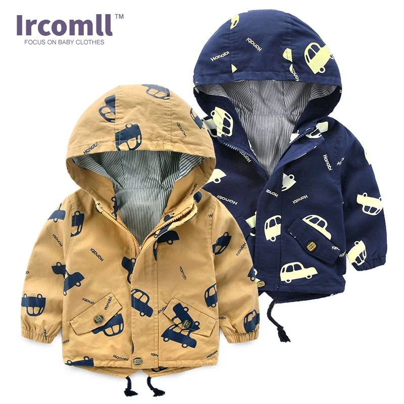 Ircomll Обувь для мальчиков весенняя куртка для мальчиков детские пальто с капюшоном с принтом Обувь для мальчиков верхняя одежда От 2 до 7 лет