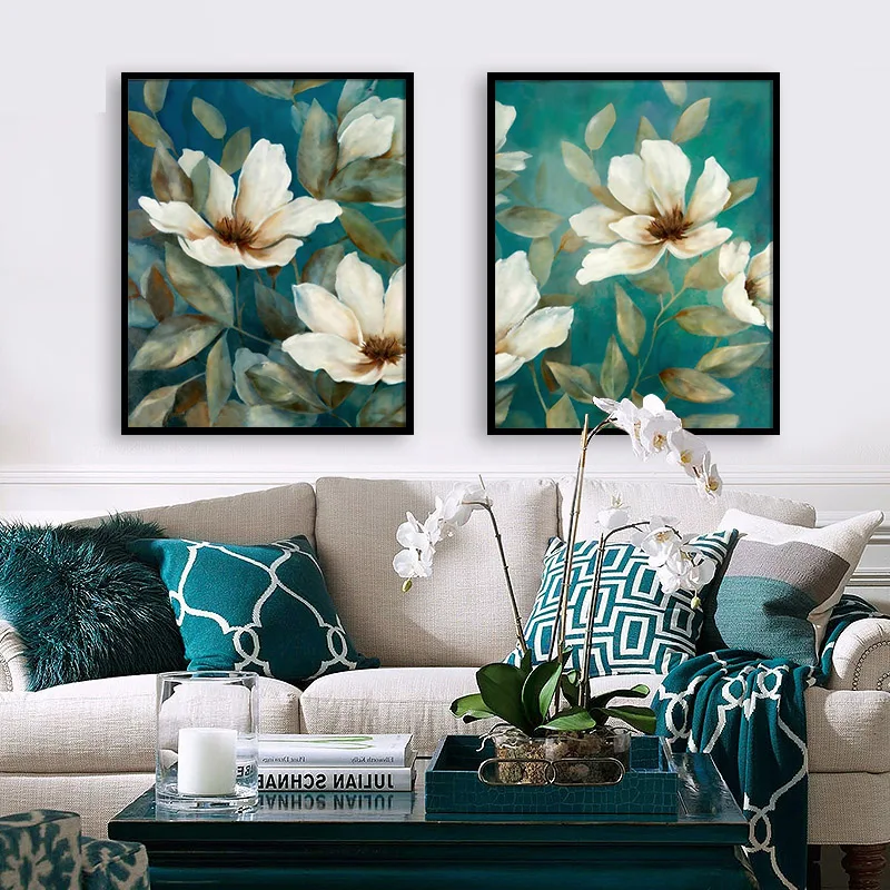 

DIY colorings pictures by numbers with colors plant flower picture drawing painting framed Home wall decor Two pieces