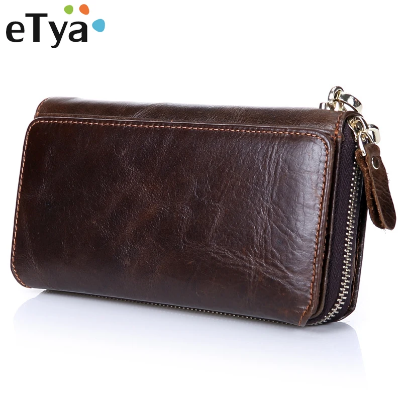 

Genuine Leather Men Business Wallets Coin Purse Phone Clutch Long Organizer Male wallet Multifunction Large Capacity Money Bag