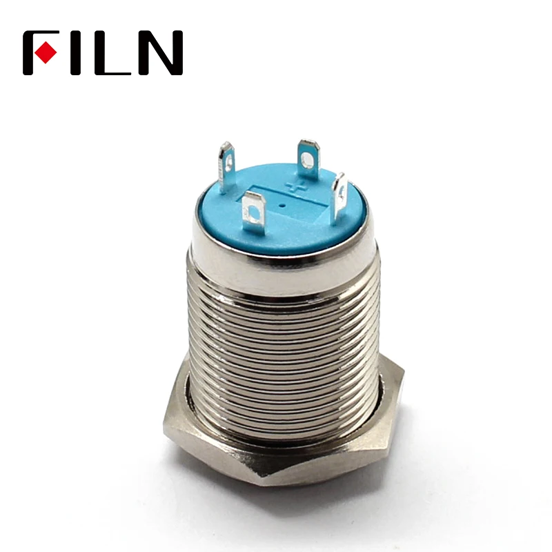 16mm Metal Annular Push Button Switch Ring LED 12V Self-lock Momentary Latching Waterproof Car Auto Engine (8)