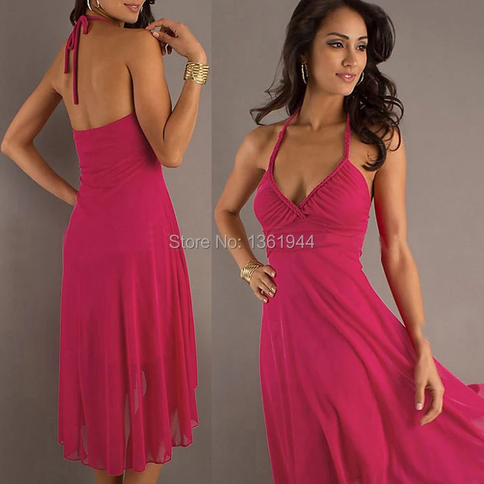Vestidos De Festa Vestido Longo 2015 Abendkleider Sexy High Low Short Prom Dress Halter A Line Cheap Party Dresses Under 100 | Свадьбы и