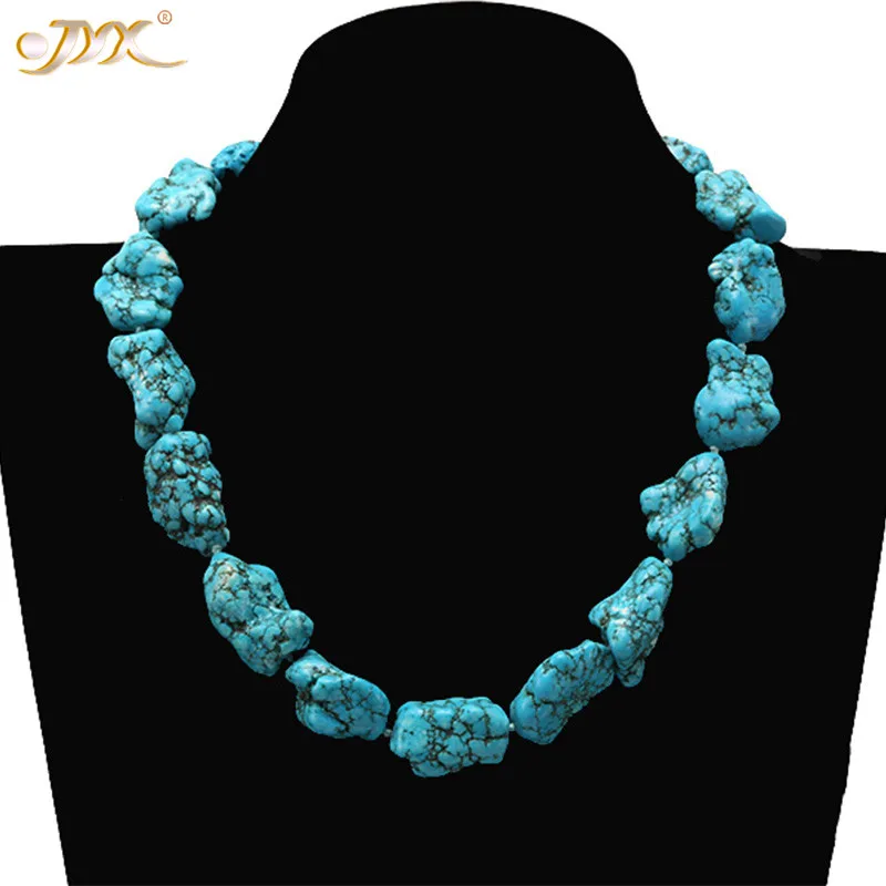 

JYX 20x25-25x30mm Baroque Blue Simulated Turquoise Necklace