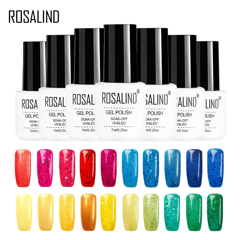 

FANS DISCOUNT ROSALIND Gel 1S Gel Nail Polish Diamond UV Soak off Lacquer Need Stamping Top&Base Coat Varnish For Nail Art