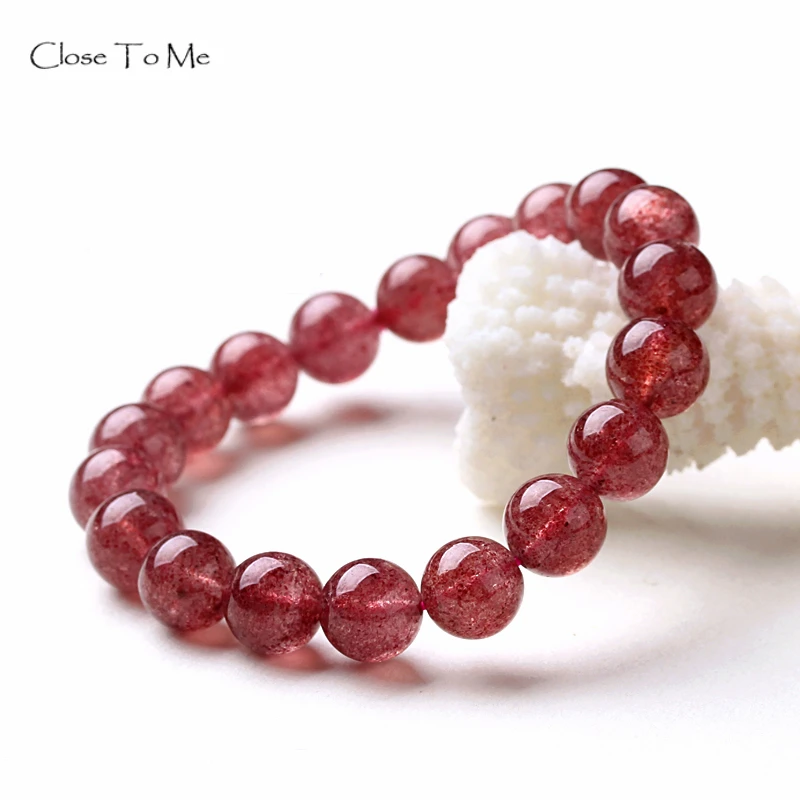 

Close To Me Natural Strawberry Quartz Bracelet Fashion Gemstone Jewelry Gift for Women