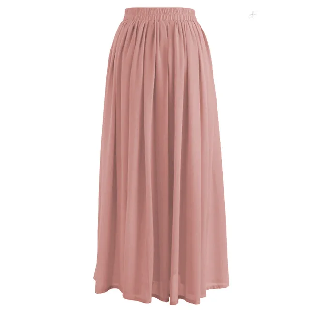 Fimtairah плиссированная Макси Длинная мусульманская юбка стрейч Шифон Дубай мусульманские женские большие SK9006 с фабрики - Цвет: pink