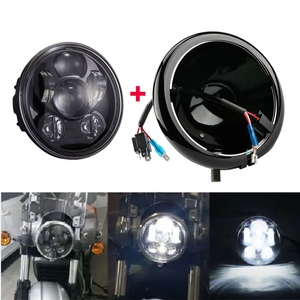 

5-3/4'' headlamp High/Low beam 45W Driving lights 5.75 inch led headlight housing bucket for harley Motorcycle