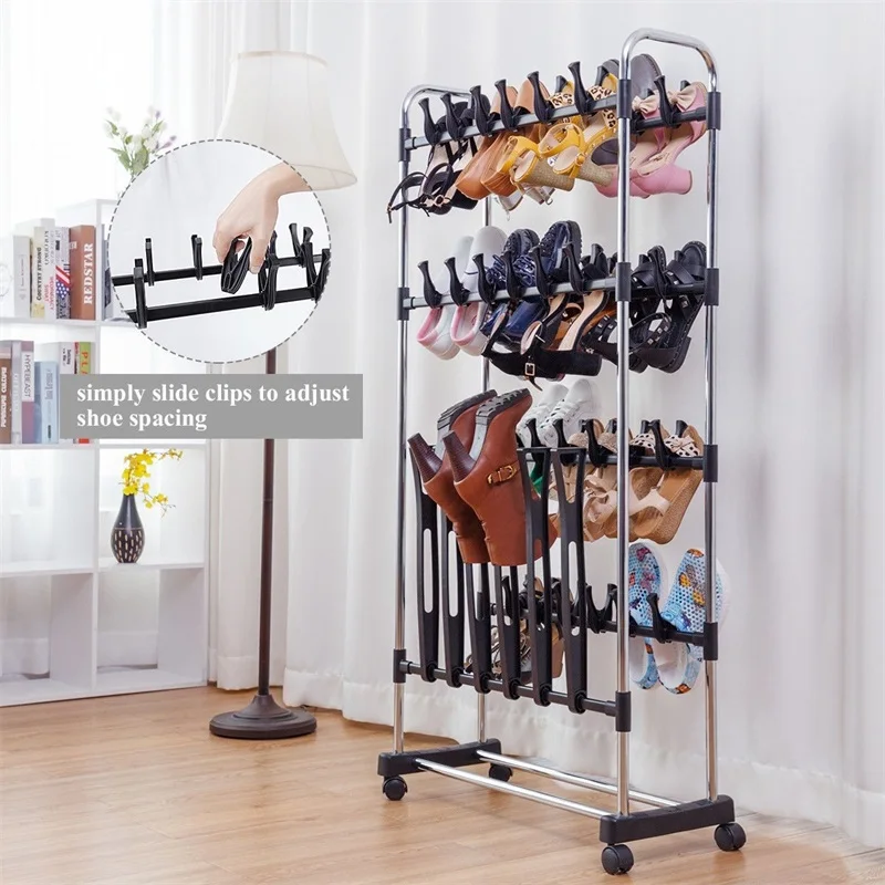 

36 Pairs Clip on Shoe&Boot Rack Adjustable Storage Shelf Shoe Hanger HW55251