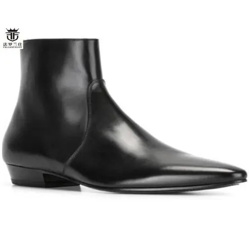 FR.LANCELOT 2022 Black Suede leather Men Ankle Boots British Style
