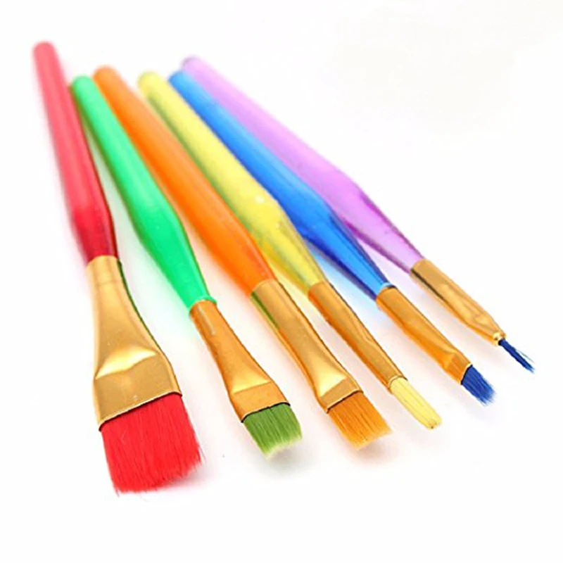 Candy Colors Brushes Translucent Handles Shed Proof Painting Artist Brushes Clay Colored Playdough Colored Brush