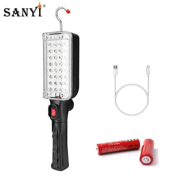 

Powerful 34 LEDs Portable Lantern Magnetic Work Light USB Rechargeable 18650 Flashlight Torch Camping Light Auto Inspection Lamp