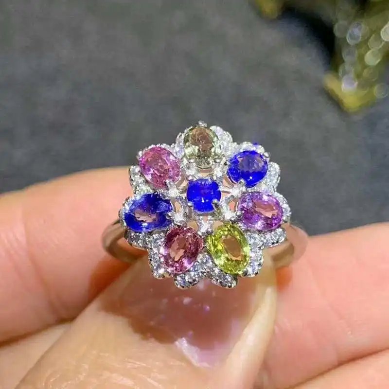 

Fidelity Natural 3*4mm sapphire Rings s925 sterling silver rare fine Jewelry for women party Natural color gemstone