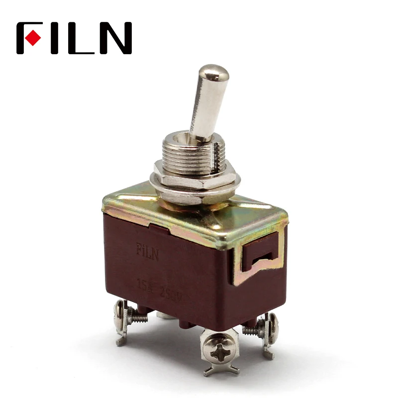 AC 250V 15A Amps OnOff Toggle Switches 2 Position DPST 4 Screw Terminals Electric Switch For Switching Lights Motors