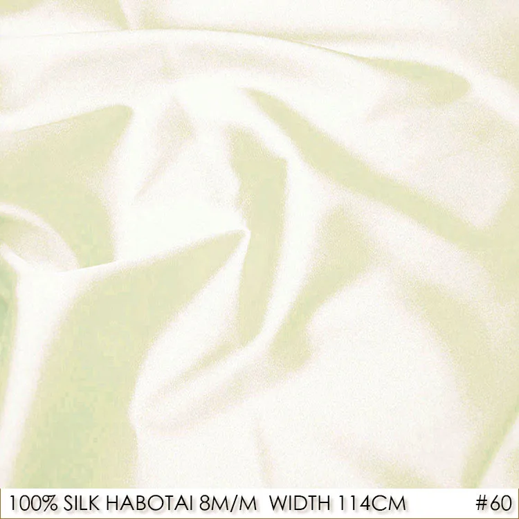 

SILK HABOTAI 114cm width 8momme/100% Pure Silk Fabric Organic Fabric Manufacturer Factory Direct Wholesale Milk While NO 60