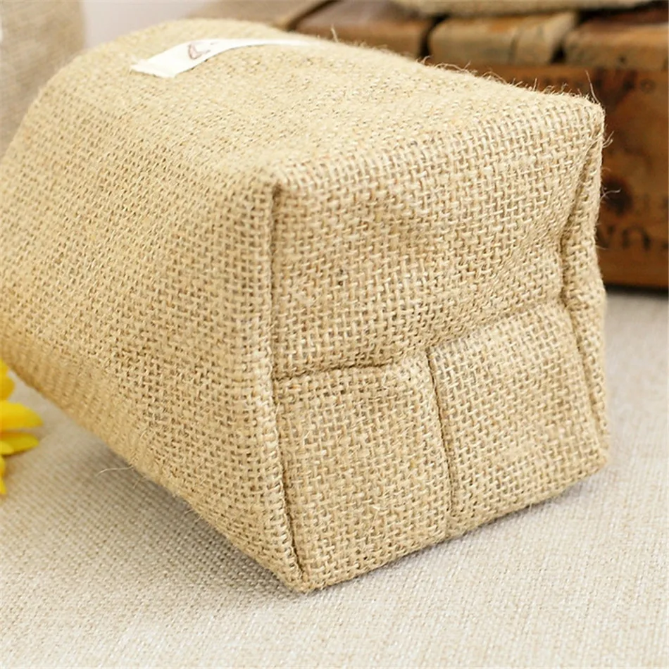 Linen Woven Storage Basket Polka Dot Small Storage Sack Cloth Hanging Non Woven Storage Basket Buckets Bags Kids Toy Box (16)
