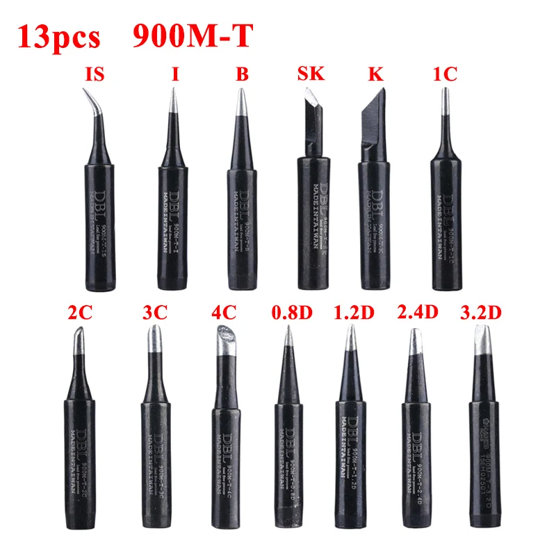 900M T Series 13 Styles Black Lead free Steel font b Soldering b font Tips Welding