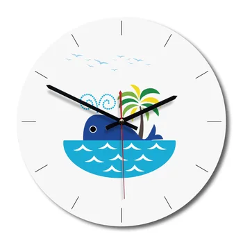 

Nordic Wooden Wall Clock Decorative Clocks Simple Modern Design Sea Fishes Hanging Clocks for Children Bedroom Home Decor