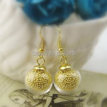 Распродажа,! Красивый 50 Набор 16*4 мм(открытие) стеклянный купол& 6 мм серебряная крышка& серьги-карабины Набор DIY стеклянный флакон серьги кулон