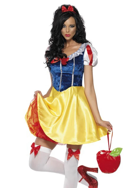 

Carnival Adult Lady Snow White Costume Fairy tales Cosplay Halloween Fancy Party Show Fairy Dresses