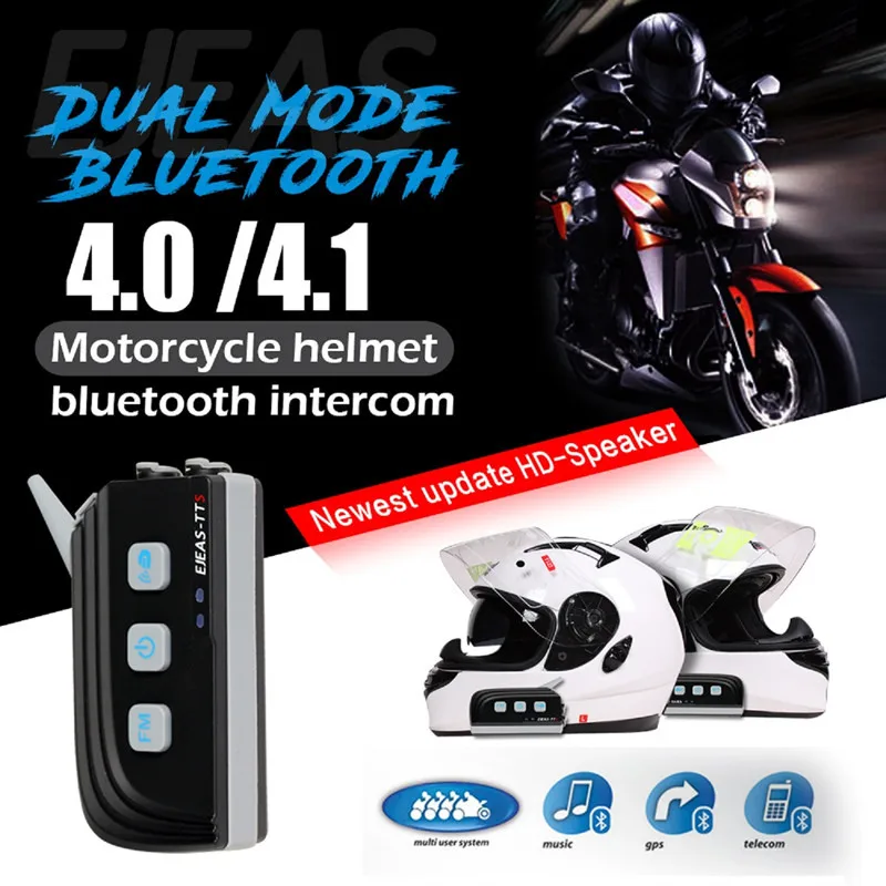 2 шт. ejeas TTS двойной Bluetooth Интерком мотоциклетный шлем BT комплект гарнитуры Max 4